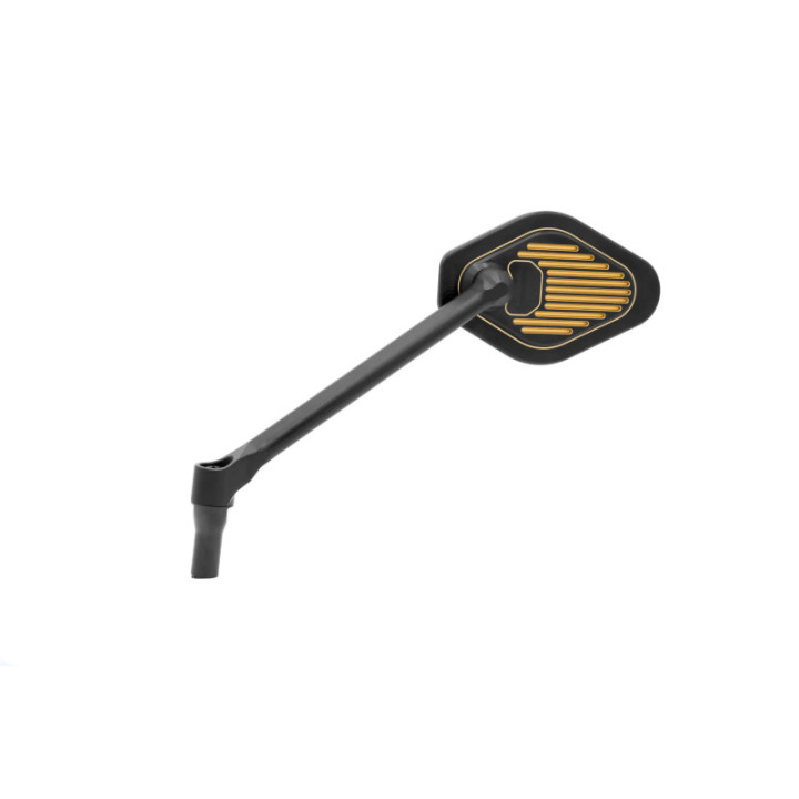 Gilles Tooling Mirror Adjustable Long Stem Black & Gold Left