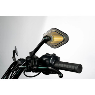 Gilles Tooling Mirror Adjustable Long Stem Black & Gold Left