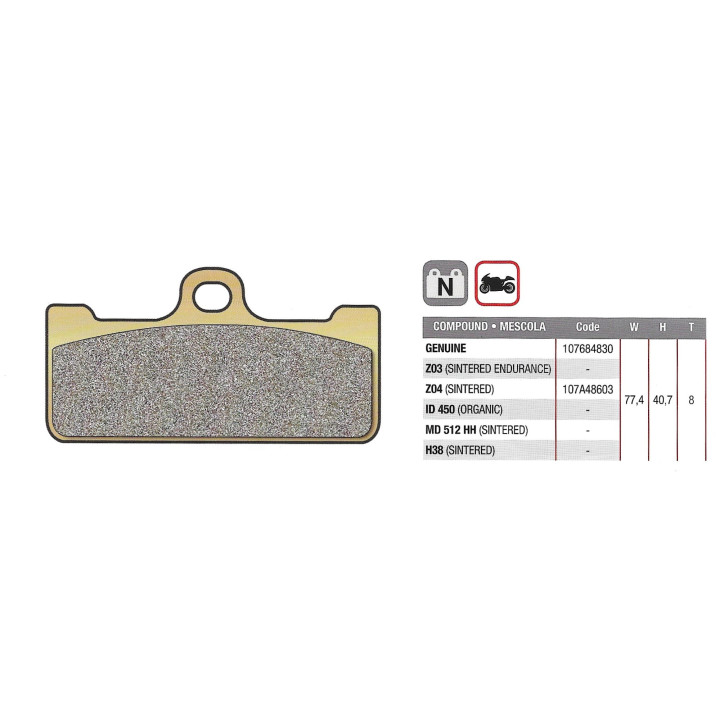 Brembo Z04 107A48603 Bremžu uzliku komplekts