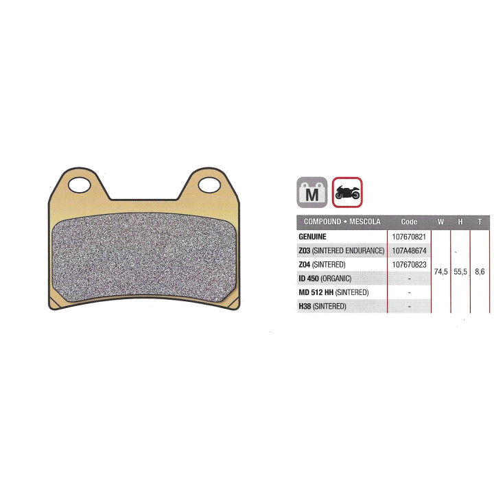 Brembo Z04 107A70823 Bremžu uzliku komplekts