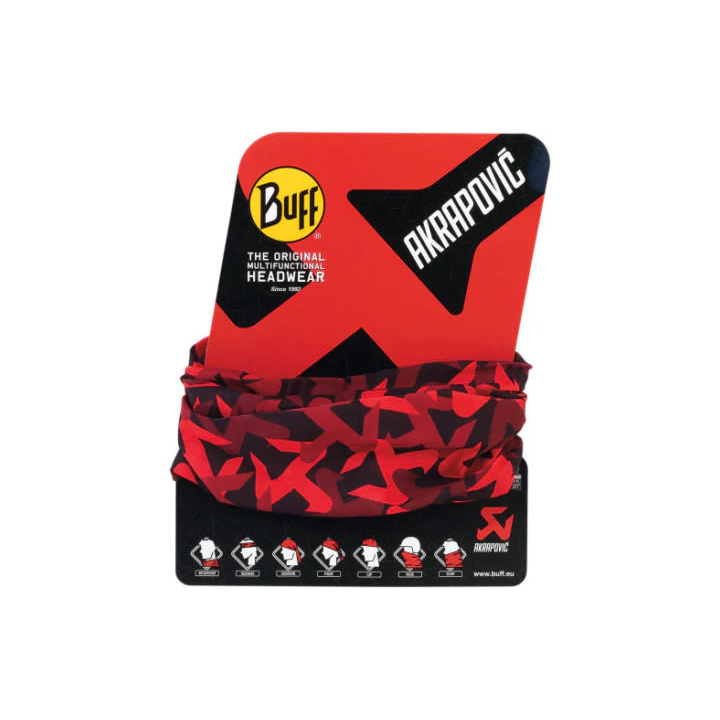Akrapovič Buff Black with Red Logos