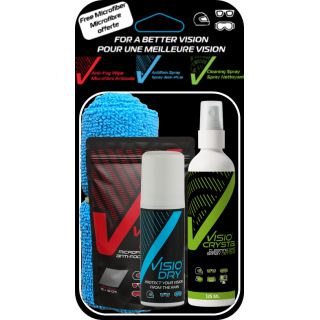 Visiodry bundle - Visiodry 35 ml, Visiocrystal 125 ml, Visiofog, Micro Fiber