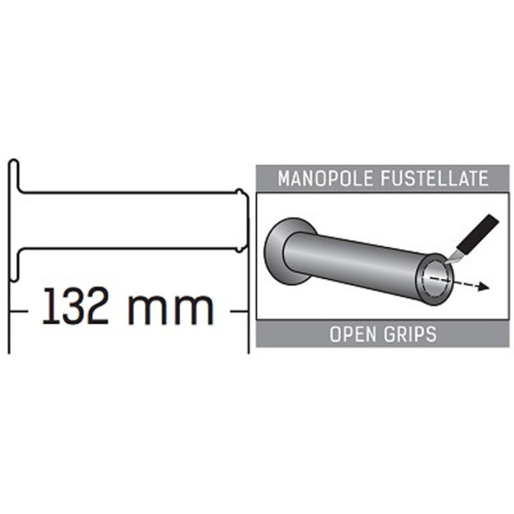 Domino Foam stūres rokturi, Melni, 132mm